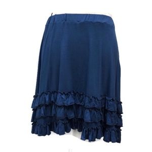 Windhorse Fair Trade Blue High Low Ruffle Skirt